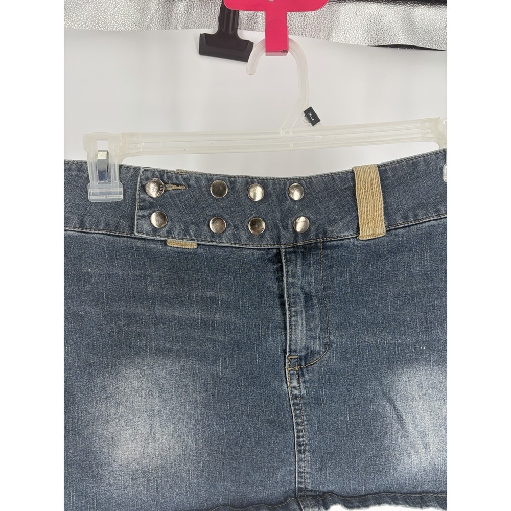 Y2K Dutchess Jeans Denim Micro Mini Skirt Studded Low Rise Sexy Club Size 5 - Picture 6 of 10